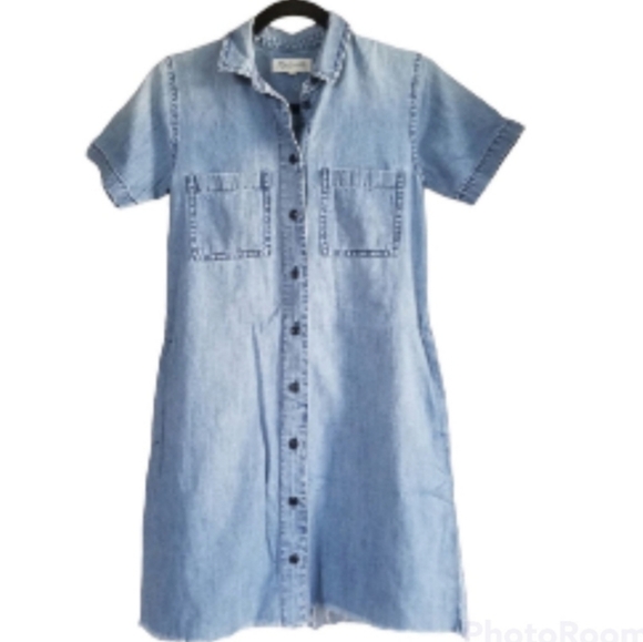 Madewell Dresses & Skirts - MADEWELL RAW EDGE SHIRT DRESS E9192 SIZE XXS